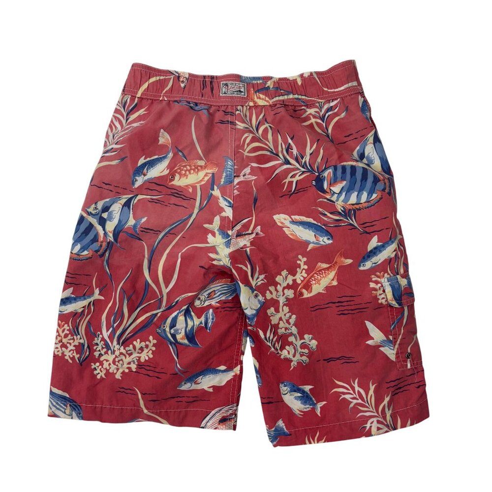 Polo By Ralph Lauren Boys Swim Board Shorts Large Red Fish Novelty Print Vintage - Picture 7 of 10